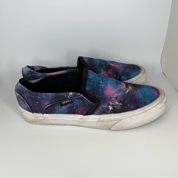 Vans Galaxy Slip-On Sneakers - Black and Purple Women’s 6.5 - Picture 4 of 8